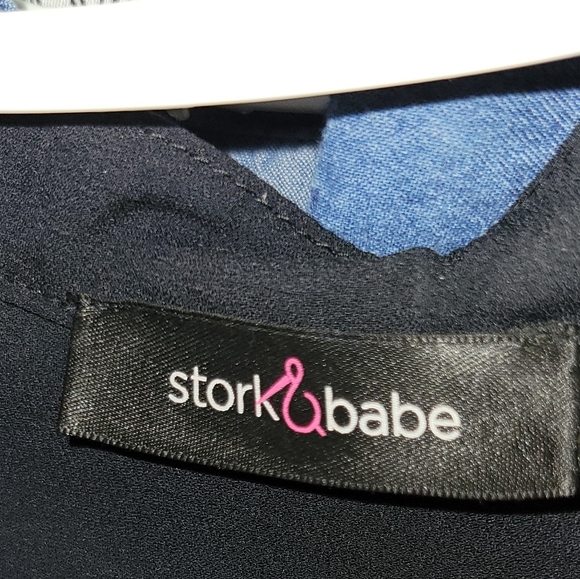 Stork&Babe black maternity sheer top - Picture 2 of 6